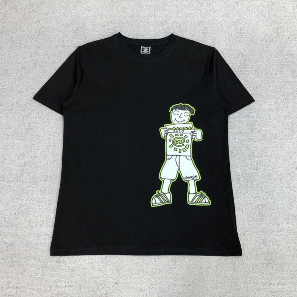 Always Black Cartoon Graphic Short Sleeve T Shirt